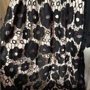 Black Floral Lace Overlay Dress